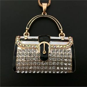 Black and Gold Handbag Necklace